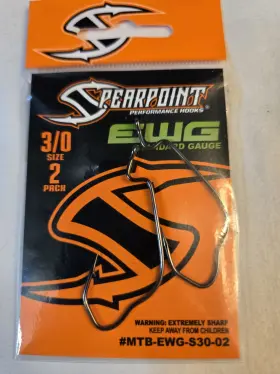 Spearpoint Mtb-ewg-s30-02 Ewg Standard Gauge Vgrip 3/0 Fishing Hooks Silver 2 Pack Spearpoint Mtb-ewg-s30-02 Ewg Standard Gauge Vgrip 3/0 Fishing Hooks Silver 2 Pack