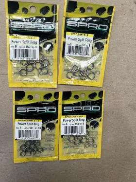 Spro 651583106889 4 New Packs Power Split Rings Size 5 And 6 90 Lb 150 Lbs #133 Spro 651583106889 4 New Packs Power Split Rings Size 5 And 6 90 Lb 150 Lbs #133