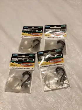 Spro 651583108241 Lot Of 4 New Salmon Leader 4/0-20 Fishing Rigs 5 Per Pack Gamakatsu Hooks