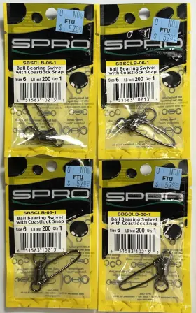 Spro Sbsclb-06-1 Lot Of 4 Power Swivel Sz.6 Lb. Test 200 Qty. 1