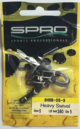 Spro Shsb-05-5 Heavy Swivel Sz.5 Lb.test 380 Qty. 5 Black