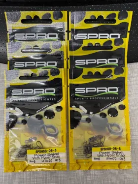 Spro Spshsb-06-5 Lot Of 6 - Power Swivels With Hyper Snap Size 70lb Test