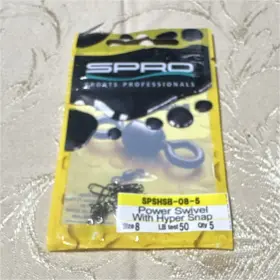 Spro Spshsb-08-5 Power Swivel Hyper Snap Size 8 50lbs Silver Pack Of 5 Spro Spshsb-08-5 Power Swivel Hyper Snap Size 8 50lbs Silver Pack Of 5