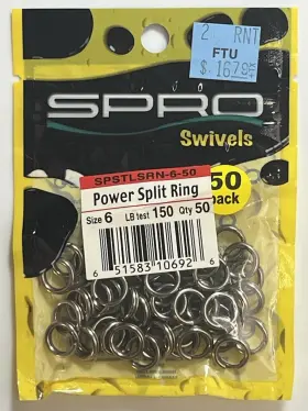 Spro Spstlsrn-6-50 Power Split Ring Sz. 6 Lb.test 150 Qty. 50
