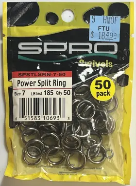 Spro Spstlsrn-7-50 Power Split Ring Sz. 7 Lb.test 185 Qty. 50
