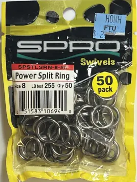 Spro Spstlsrn-8-50 Power Split Ring Sz. 8 Lb.test 225 Qty. 50