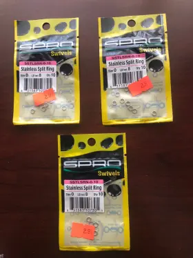 Spro Sstlsrn-0-10 3 Packs Split Ring Size Qty. 10/ 8lb Test