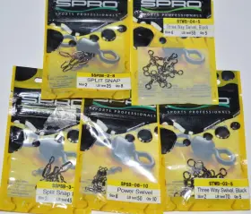 Spro Stwb-04-5 5 Packs Split Snaps Three Way Swivels And Power Assortment Spro Stwb-04-5 5 Packs Split Snaps Three Way Swivels And Power Assortment