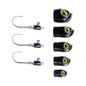Stack Tackle Screwyheadjigs3/0-black Screwy Head Jigs - Size 3/0 Black