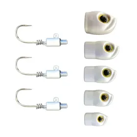 Stack Tackle Screwyheadjigs3/0-white Screwy Head Jigs - Size 3/0 White
