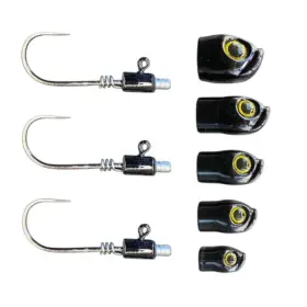 Stack Tackle Screwyheadjigs5/0-black Screwy Head Jigs - Size 5/0 Black