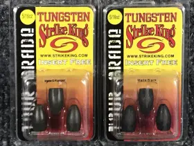 Strike King 051034244755 Tungsten Bullet Weights Tour Grade 5/16oz Green Black 3-packs 2