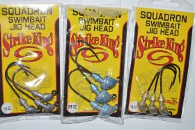 Strike King 051034256062 3 Packs Squadron Swimbait Jig Heads 1/8oz 3/8oz Assortment