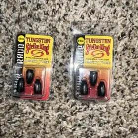 Strike King Tgtw38-10 2 Packs Tungsten Worm Weights 3/8oz Black Tournament Grade