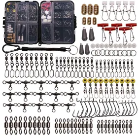 Supertheo 714583283223 Fishing Accessories Kit With Hooks Bass Casting Sinkers Swivels Snaps