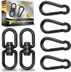 Swing Swivels-001 445038422432 Black 2 Pack 304-stainless Steel Swivel Rings Double Eye