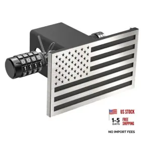 Synrroe Bxg5005 Heavy Duty American Flag Hitch Cover For 2 Inch Receivers - Brushed Stainless Steel