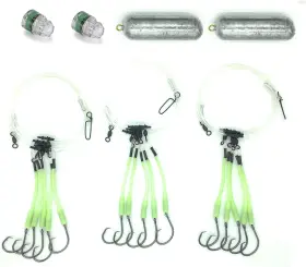 Tackle Company 313050729709 Deep Drop Glow Sleeve Bundle - 3 Rigs 2 Lights Weights Tackle Company 313050729709 Deep Drop Glow Sleeve Bundle - 3 Rigs 2 Lights Weights