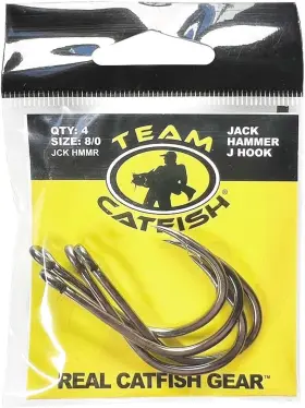Team Catfish 313107629679 Jack Hammer J Hooks With Wide Gap Design To Hold Live Bait Cut Bai Team Catfish 313107629679 Jack Hammer J Hooks With Wide Gap Design To Hold Live Bait Cut Bai