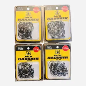Team Catfish 665398307997 Jack Hammer J Hooks Size 4/0 Black Nickel Value Pack - X4 51