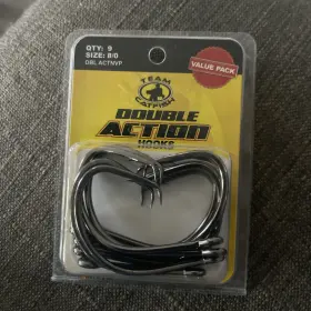 Team Catfish 665398308024 Double Action Hooks Size 8/0 Black Value Pack Qty 9 Team Catfish 665398308024 Double Action Hooks Size 8/0 Black Value Pack Qty 9
