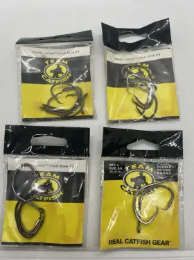Team Catfish Dbl-actn-4/0 Black Double Action Circle Hooks 4 Packs 4/0 And 5/0 Lot Team Catfish Dbl-actn-4/0 Black Double Action Circle Hooks 4 Packs 4/0 And 5/0 Lot