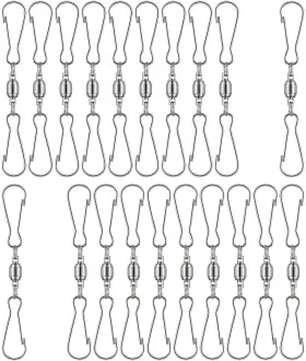 Tecunite 445011785769 20 Pack Swivel Hooks Clips For Windsocks Spinners Smooth Spinning Dual Tecunite 445011785769 20 Pack Swivel Hooks Clips For Windsocks Spinners Smooth Spinning Dual