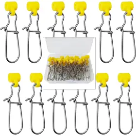 Tenalleys 600471 40pcs Stainless Steel Fishing Sinker Slides With Duo Lock Snaps Kit