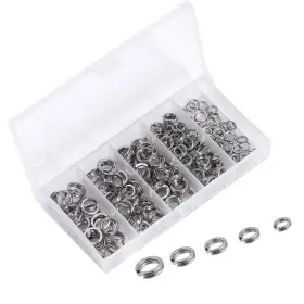 Tgpiao 614166332174 200pcs 5sizes Stainless Steel Fishing Split Ringsheavy Duty Rings Solid