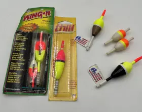 Thill 096877499511 Mixed Lot Of Balsa Stick Fishing Floats And Wing It Bobbers 5 New 2 Used Thill 096877499511 Mixed Lot Of Balsa Stick Fishing Floats And Wing It Bobbers 5 New 2 Used