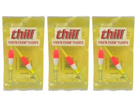Thill Sspc150 Lot Of 3 New Fishftn Foam Cigar Float 1.5in Red White Spring Stick 2 Pack