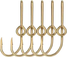 Thkfish 313114553547 Fishing Hooks Hat Pins - Gold Fish Hook Tie Clips 5pcs Thkfish 313114553547 Fishing Hooks Hat Pins - Gold Fish Hook Tie Clips 5pcs