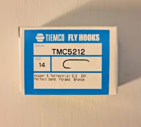 Tiemco 052857410976 100 Fly Tying Hooks Tmc 5212 Size 14