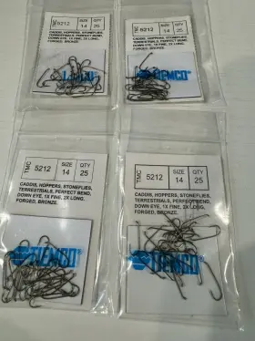 Tiemco 052857411003 100 Fly Tying Hooks Tmc 5212 Size 14 4ea 25packs