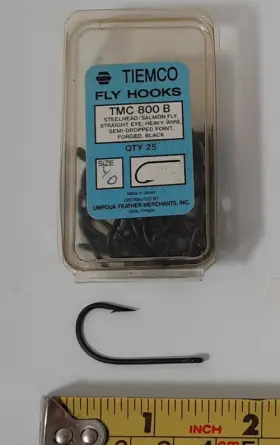 Tiemco 800b Bag Of 24 Tmc #800b Size 1/0 Salmo Steelhead Fly Tying Hooks #7 Tiemco 800b Bag Of 24 Tmc #800b Size 1/0 Salmo Steelhead Fly Tying Hooks #7
