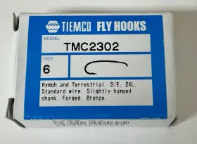 Tiemco Tmc-2302 Tmc 2302 Fly Tying Hooks Size #6 100 Count. Nymph Terrestrial 2x Long
