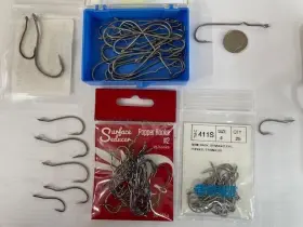 Tiemco Tmc-411s Lot Of Popper And Bend Back Fly Tying Hooks. Tmc 411s 511s. Surface Seduce