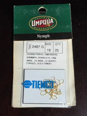 Tiemco Tmc2487g Fly Hooks Size 18 - 25 Pack Tying Gold Finish