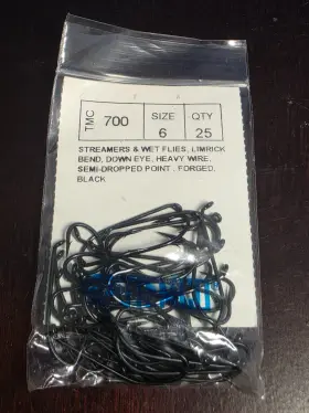 Tiemco Tmc700 Fly Hooks Size 6 - 43 Count Tying Streamers And Wet