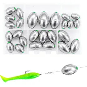 Tkhdbf 34-l19i-i2n6 26pcs Egg Fishing Sinkers Lead Weights Slide Assortment