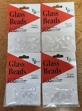 Top Brass Pgb-010 Lot Of 4. Glass Beads. 10mm. 10 Per Pack. Pgb-010. Clear Top Brass Pgb-010 Lot Of 4. Glass Beads. 10mm. 10 Per Pack. Pgb-010. Clear
