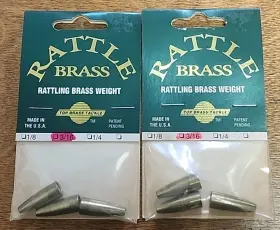 Top Brass Rat-316abr Lot Of 2. Tackle Rattling Worm Weight. 3/16 Oz. 3 Count Packs