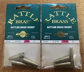 Top Brass Rat004abr Lot Of 2. Tackle Rattling Worm Weight. 1/4 Oz. 3 Count Packs