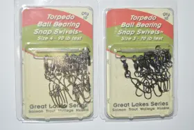 Torpedo 798304402674 2 Packs Ball Bearing Swivels Great Lakes Series Size 3 And 4 70lb 90lb Torpedo 798304402674 2 Packs Ball Bearing Swivels Great Lakes Series Size 3 And 4 70lb 90lb
