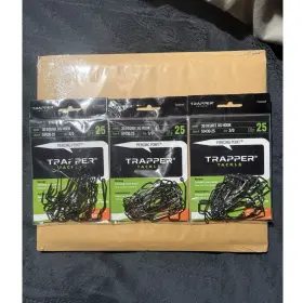 Trapper Tackle 51430-25 3 Packs 30 Degree Jig Hook 3/0 Piercing Point Black 25 Pack Trapper Tackle 51430-25 3 Packs 30 Degree Jig Hook 3/0 Piercing Point Black 25 Pack
