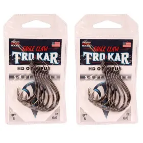 Trokar Eagle Claw Tk24-6/0 Lot Of 2 Hd Octopus 6/0 Hooks 8 Pack Catfish J2