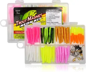 Trout Magnet 654296876599 82-piece Neon 70 Grub Bodies And 12 Size 8 Hooks Kit