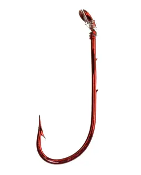 Tru Turn 042758303118 Snelled Baitholder Hook Bleeding Red Size 1 Premium Fishing