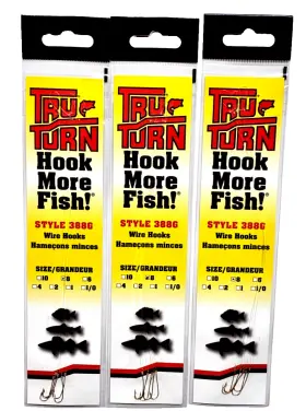 Tru-turn 042758388887 3 Packs 388g Snelled Size 8 Gold Wire Hook 6 Count Package Tru-turn 042758388887 3 Packs 388g Snelled Size 8 Gold Wire Hook 6 Count Package