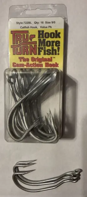 Tru-turn 042758622097 Qty 19 Size 9/0 Rotating-shank Fish Hooks - Style-722bl